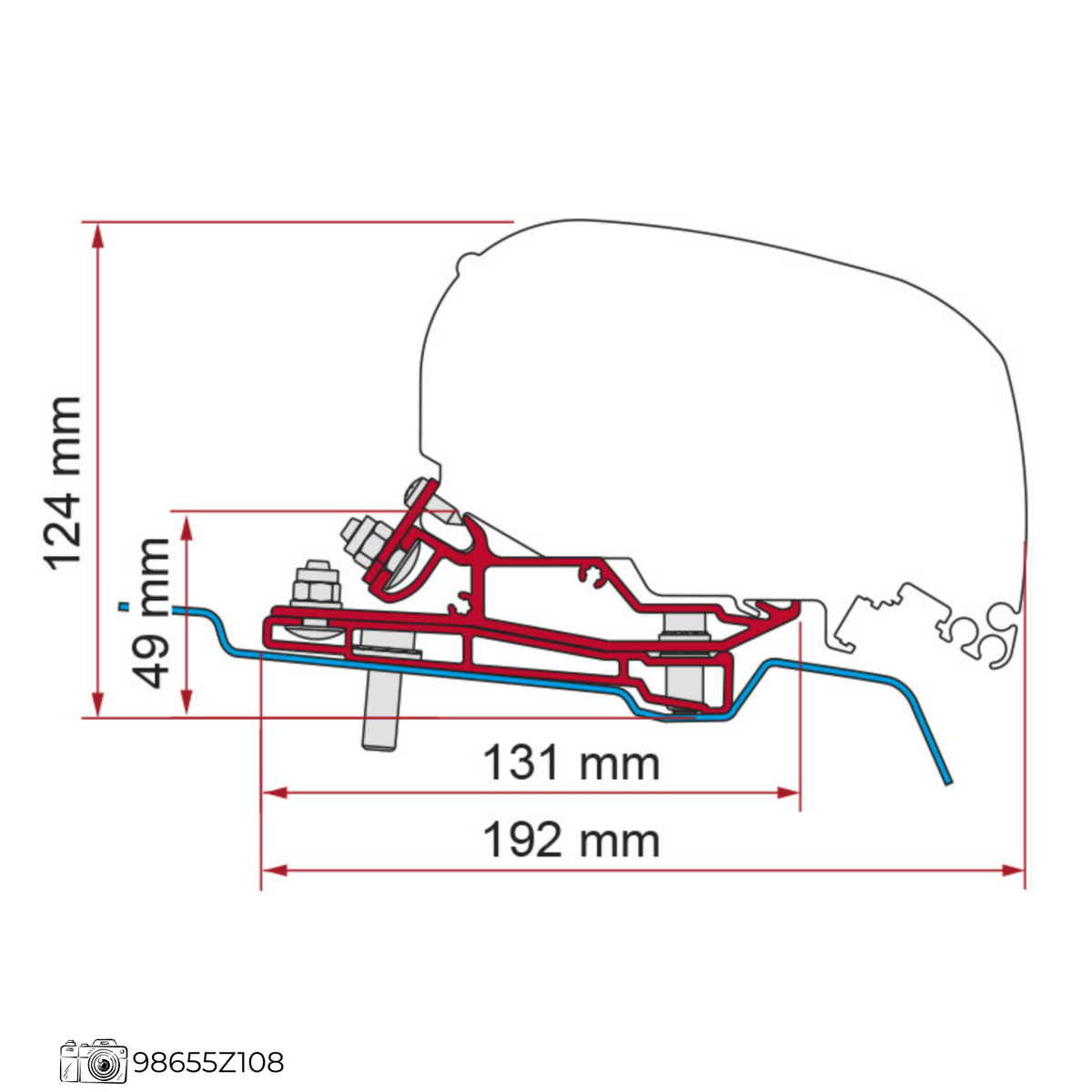 Attachment / Bracket FIAMMA F80S - FORD TRANSIT