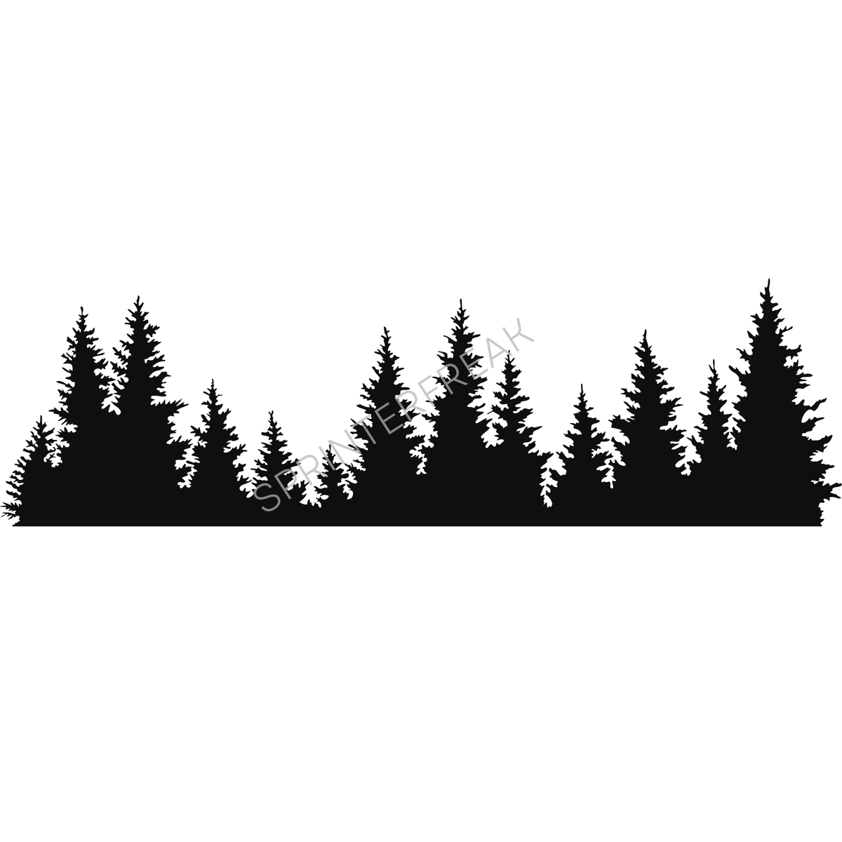 Montagne Arbre silhouette - Vinyle