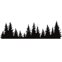 Montagne Arbre silhouette - Vinyle