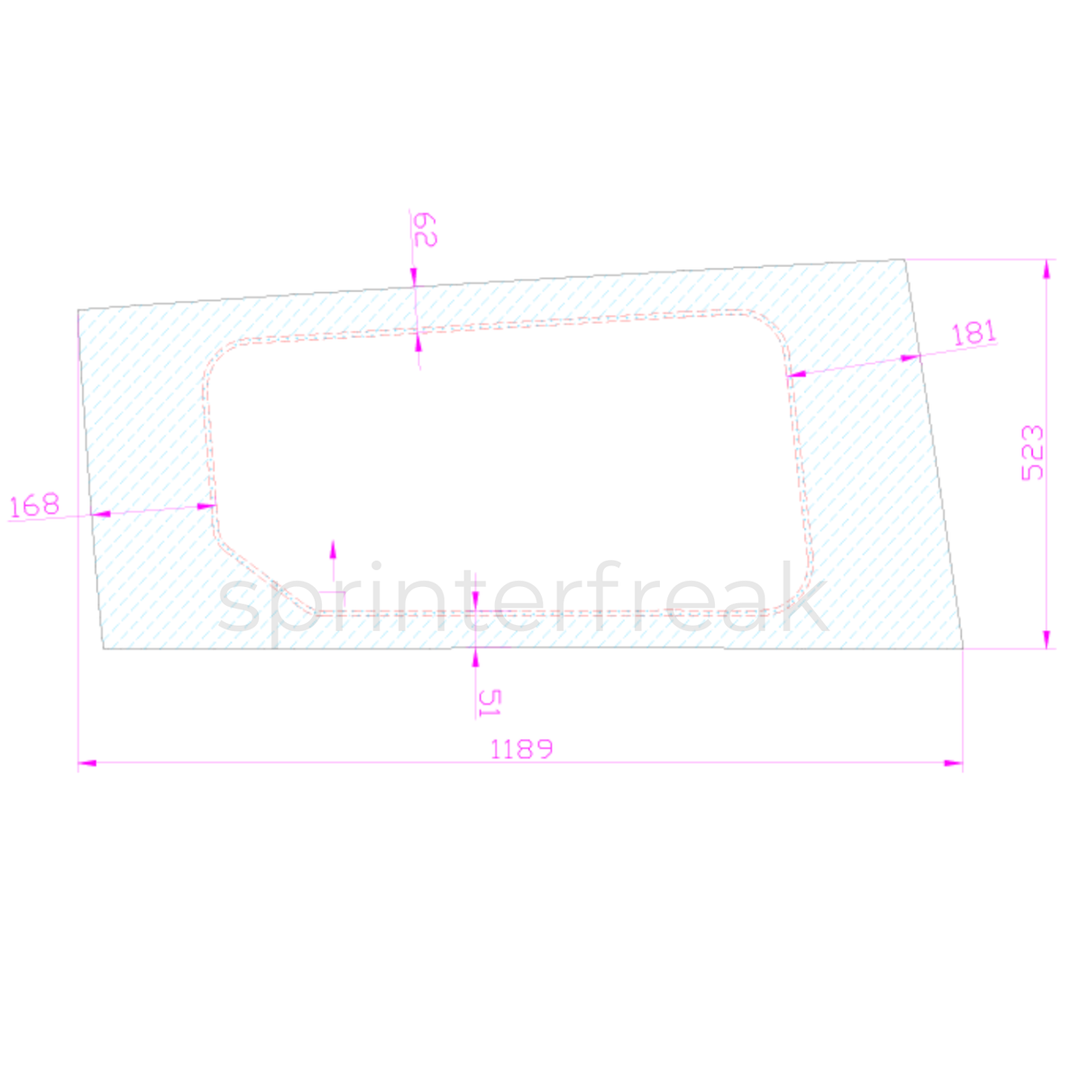 Sliding Window - Left Sliding Door - No Screen - Transit Connect
