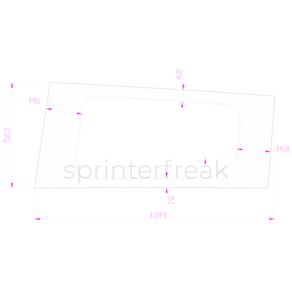 Sliding Window - Left Sliding Door - No Screen - Transit Connect