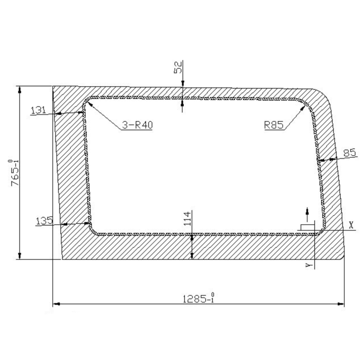 Sliding Window - Right Rear Corner - Sprinter 170-170ext